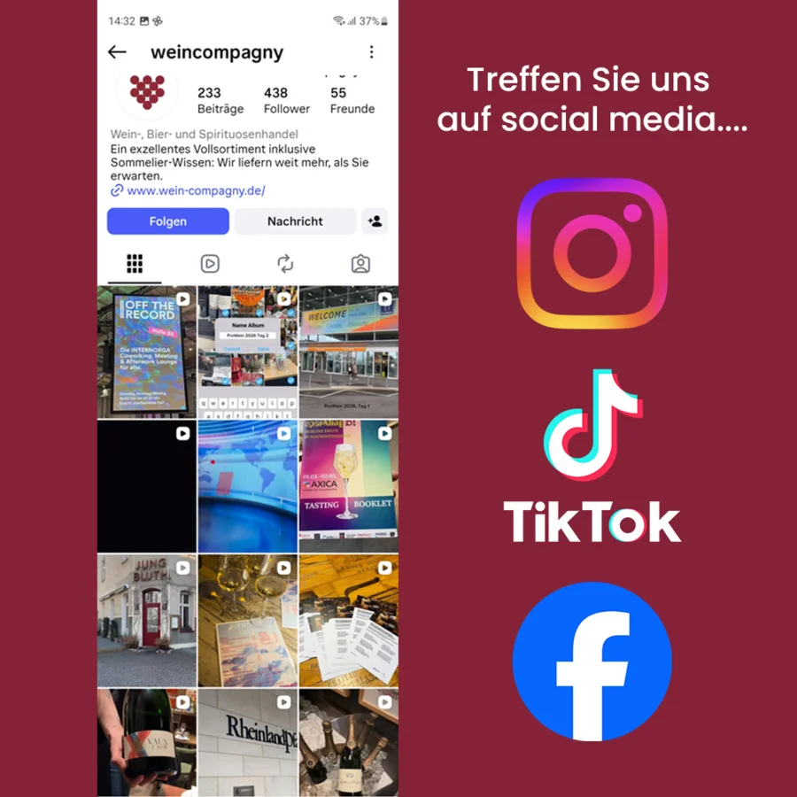 Die Wein Compagny auf TikTok, Instagram & Facebook